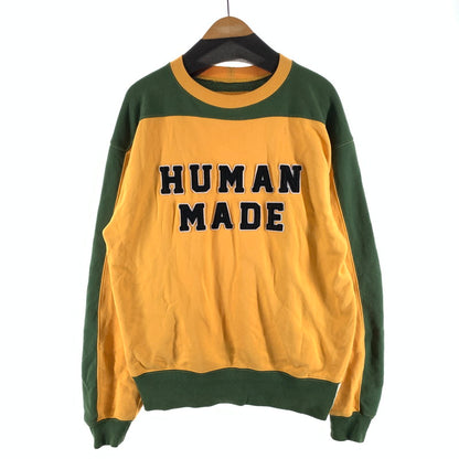 【中古品】【メンズ】 HUMAN MADE ヒューマンメード CREW NECK SWEAT SHIRT クルーネックスウェット ブランド 古着 142-260920-gm-15-fuzh サイズ：L カラー：イエロー 万代Net店