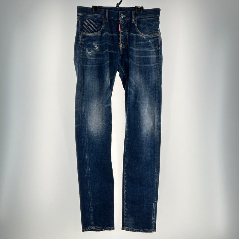 【中古品】【メンズ】 DSQUARED2 ディースクエアード デニムパンツ ジーンズ ジーパン INDIGO/SIZE:38/S72LB0730/ダメージ加工 171-260912-io-33-fuzh カラー：インディゴ 万代Net店