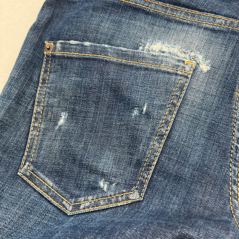 【中古品】【メンズ】 DSQUARED2 ディースクエアード デニムパンツ ジーンズ ジーパン INDIGO/SIZE:38/S72LB0730/ダメージ加工 171-260912-io-33-fuzh カラー：インディゴ 万代Net店