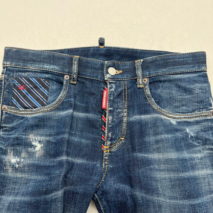 【中古品】【メンズ】 DSQUARED2 ディースクエアード デニムパンツ ジーンズ ジーパン INDIGO/SIZE:38/S72LB0730/ダメージ加工 171-260912-io-33-fuzh カラー：インディゴ 万代Net店