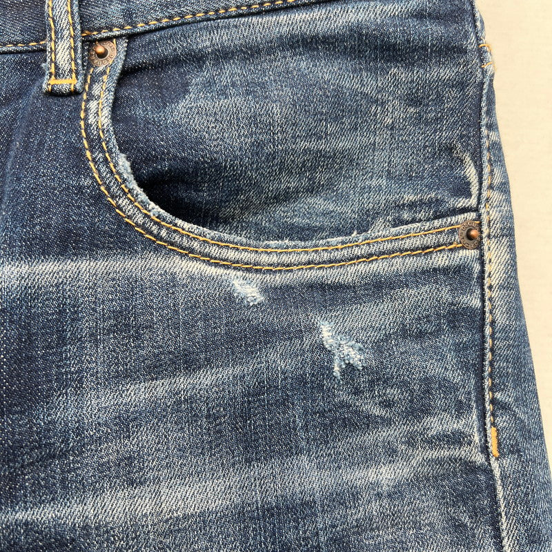 【中古品】【メンズ】 DSQUARED2 ディースクエアード デニムパンツ ジーンズ ジーパン INDIGO/SIZE:38/S72LB0730/ダメージ加工 171-260912-io-33-fuzh カラー：インディゴ 万代Net店