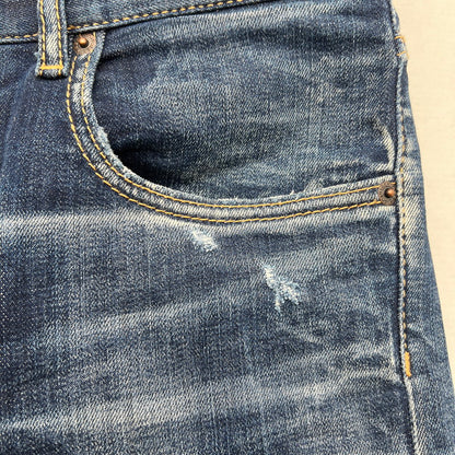【中古品】【メンズ】 DSQUARED2 ディースクエアード デニムパンツ ジーンズ ジーパン INDIGO/SIZE:38/S72LB0730/ダメージ加工 171-260912-io-33-fuzh カラー：インディゴ 万代Net店