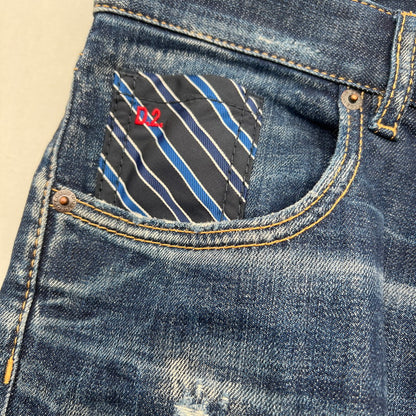 【中古品】【メンズ】 DSQUARED2 ディースクエアード デニムパンツ ジーンズ ジーパン INDIGO/SIZE:38/S72LB0730/ダメージ加工 171-260912-io-33-fuzh カラー：インディゴ 万代Net店