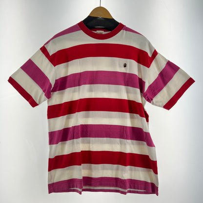 【中古品】【メンズ】 A BATHING APE アベイシングエイプ BORDER TEE ボーダーティーシャツ 142-260929-ny-02-fuzh サイズ：不明 カラー：ピンク 万代Net店