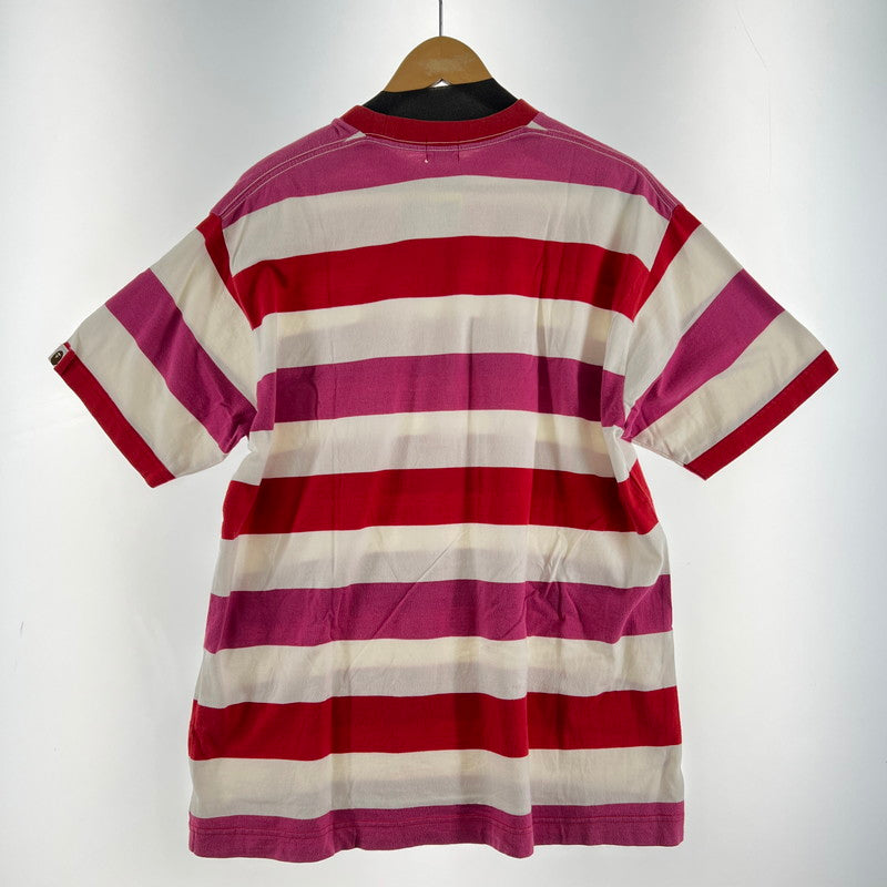 【中古品】【メンズ】 A BATHING APE アベイシングエイプ BORDER TEE ボーダーティーシャツ 142-260929-ny-02-fuzh サイズ：不明 カラー：ピンク 万代Net店