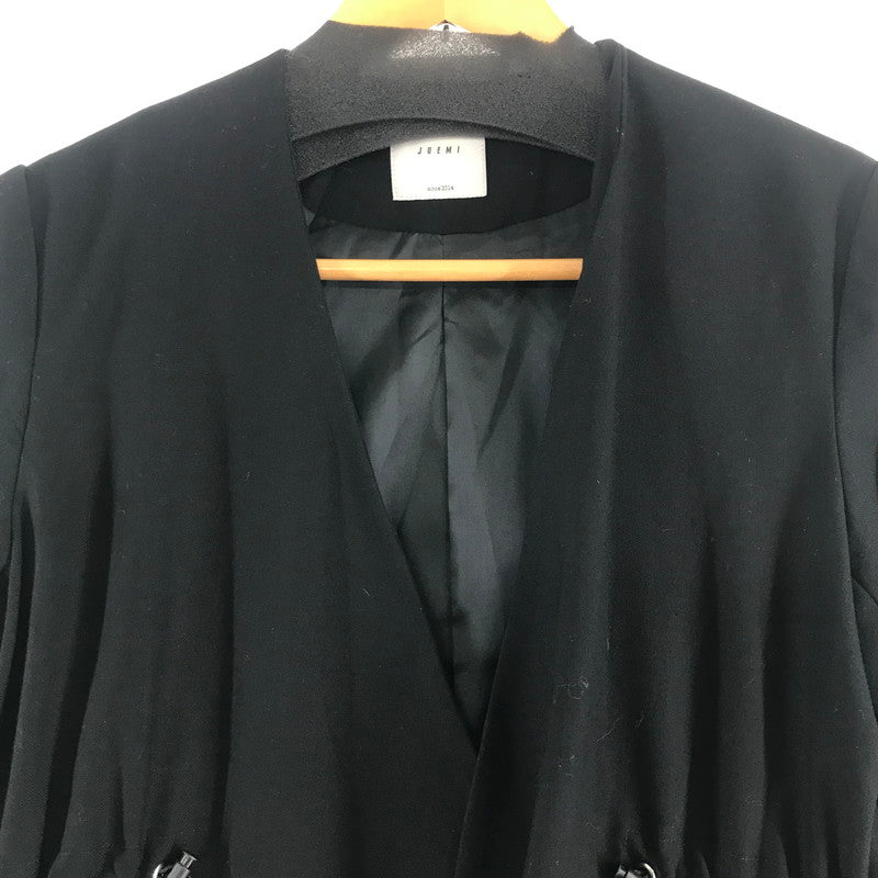 【中古品】【レディース】 JUEMI ジュエミ コート BLACK フリーサイズ アウター 上着 ロングコート ※左袖ボタン部ヨレあり 169-261018-io-05-fuzh サイズ：F カラー：ブラック 万代Net店