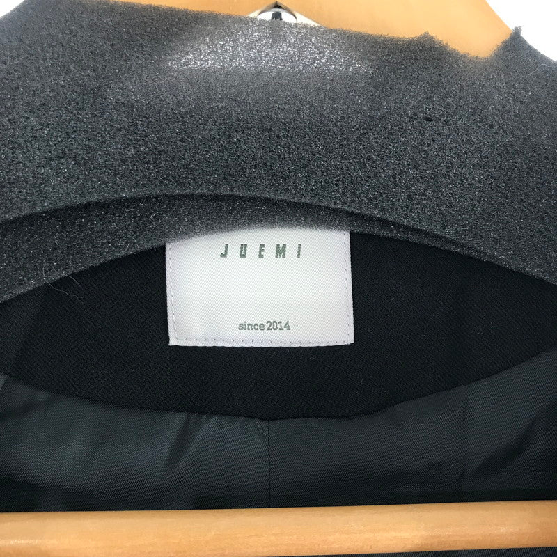 【中古品】【レディース】 JUEMI ジュエミ コート BLACK フリーサイズ アウター 上着 ロングコート ※左袖ボタン部ヨレあり 169-261018-io-05-fuzh サイズ：F カラー：ブラック 万代Net店