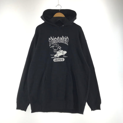 【中古品】【メンズ】 THRASHER スラッシャー×PEANUTS ピーナッツ パーカー チャーリーブラウン カラーBLACK SIZE:XL 142-260825-vt-01-fuzh 万代Net店
