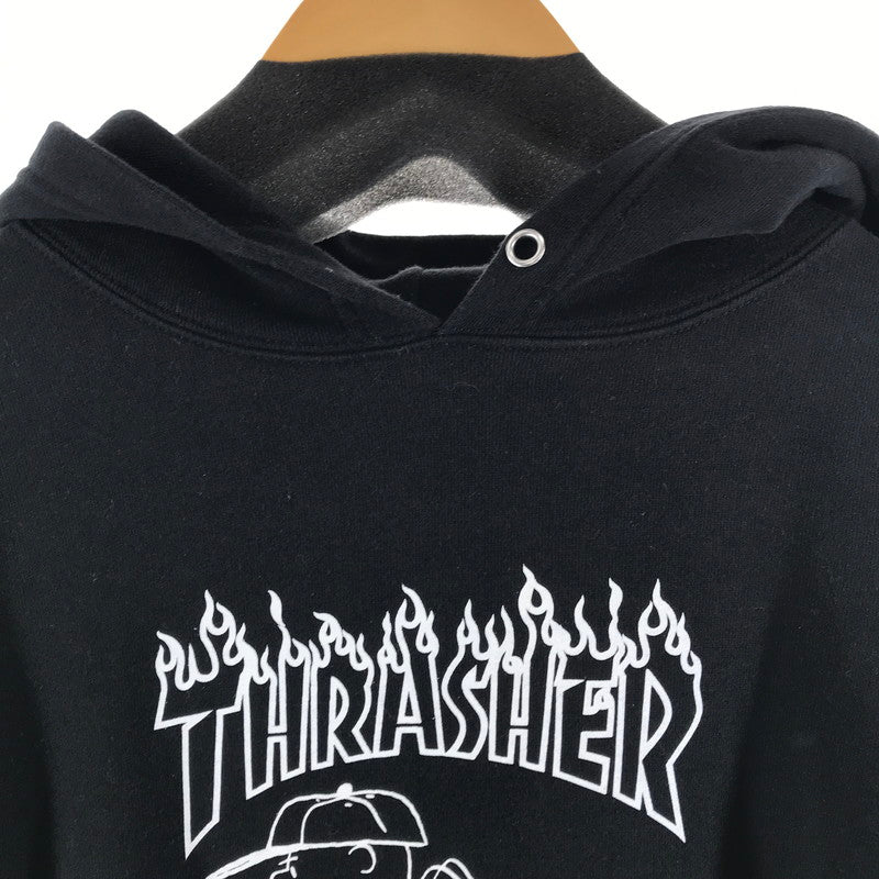 【中古品】【メンズ】 THRASHER スラッシャー×PEANUTS ピーナッツ パーカー チャーリーブラウン カラーBLACK SIZE:XL 142-260825-vt-01-fuzh 万代Net店