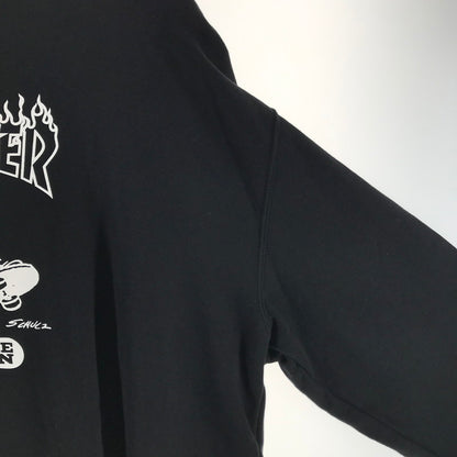 【中古品】【メンズ】 THRASHER スラッシャー×PEANUTS ピーナッツ パーカー チャーリーブラウン カラーBLACK SIZE:XL 142-260825-vt-01-fuzh 万代Net店