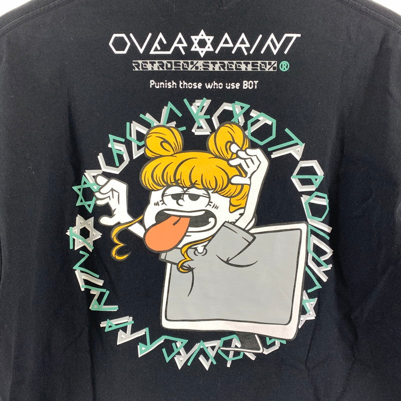 【中古品】【メンズ】 OVER PRINT オーバープリント FUCK BOT SS TEE Tシャツ BLACK SIZE:L 142-260917-io-21-fuzh カラー：ブラック 万代Net店