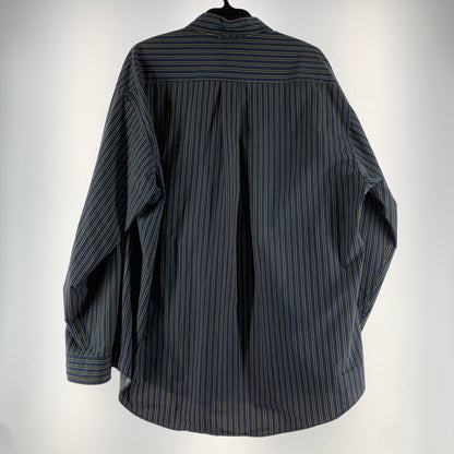 【中古品】【メンズ】 TOMMY HILFIGER トミーヒルフィガー 長袖シャツ 紺.緑.黄.ストライプ SIZE:XL フラッグタグ ※汚れ・使用感有 147-260912-io-27-fuzh 万代Net店