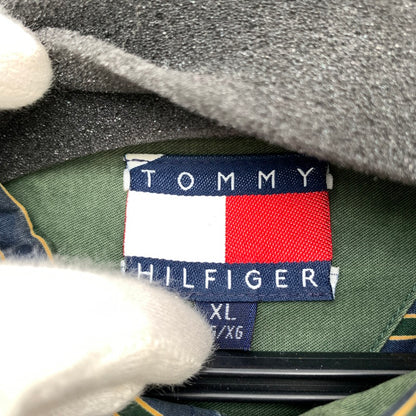 【中古品】【メンズ】 TOMMY HILFIGER トミーヒルフィガー 長袖シャツ 紺.緑.黄.ストライプ SIZE:XL フラッグタグ ※汚れ・使用感有 147-260912-io-27-fuzh 万代Net店