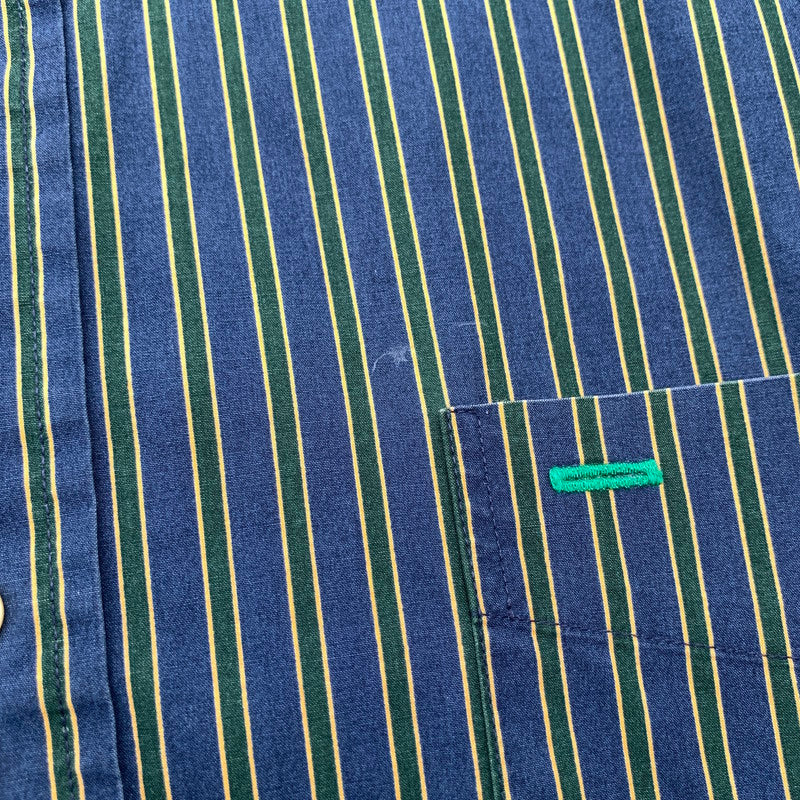 【中古品】【メンズ】 TOMMY HILFIGER トミーヒルフィガー 長袖シャツ 紺.緑.黄.ストライプ SIZE:XL フラッグタグ ※汚れ・使用感有 147-260912-io-27-fuzh 万代Net店