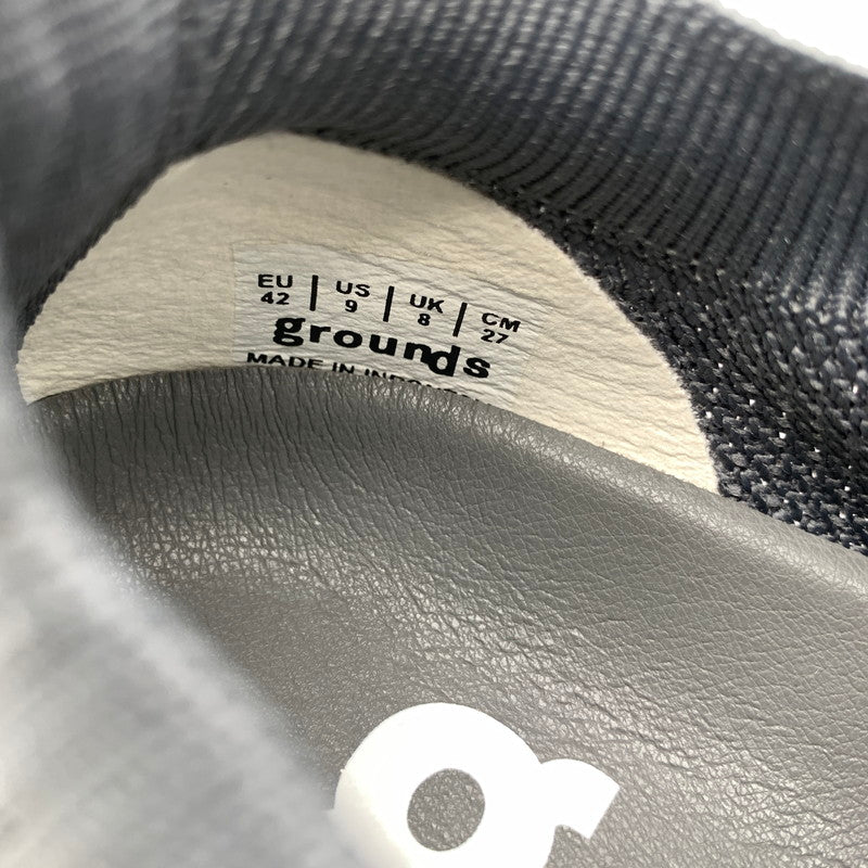 【中古品】【メンズ】 GROUNDS グラウンズ MOOPIE VOLUME SNEAKERS CHARCOAL SIZE:27.0㎝ 保存袋付属 ※スレ有 スニーカー シューズ 靴 162-260912-io-06-fuzh カラー：チャコール 万代Net店