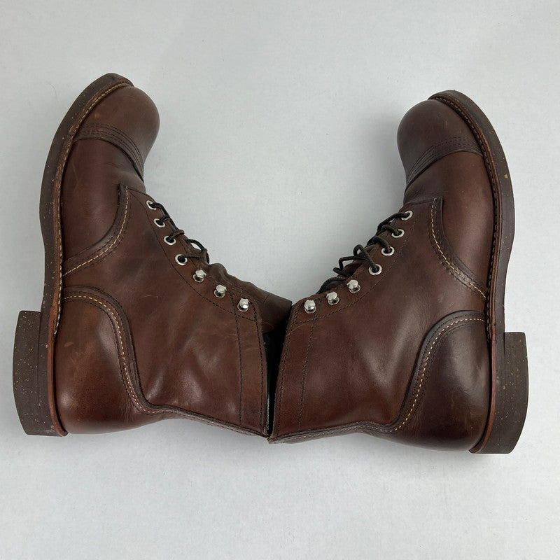 【中古品】【メンズ】 RED WING レッドウィング 8111 IRON RANGER BROWN ブーツ シューズ SIZE:27.0cm/本体のみ ※キズ・ソール減り・使用感有 靴 164-260912-io-40-fuzh カラー：ブラウン 万代Net店