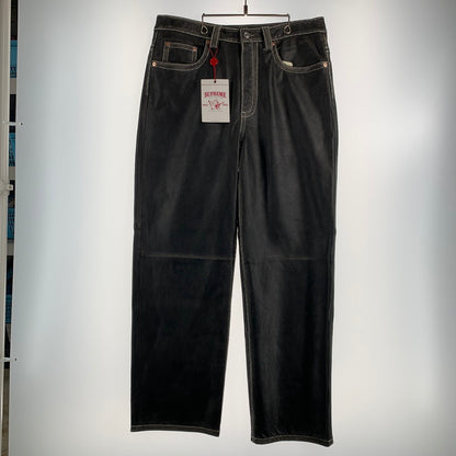 【中古美品】【メンズ】 SUPREME シュプリーム×TRUE RELIGION トゥルーレリジョン LOOSE FIT LEATHER PANT ルーズ フィット レザー パンツ 149-260913-nm-08-fuzh サイズ：34 カラー：ブラック（グレー系） 万代Net店
