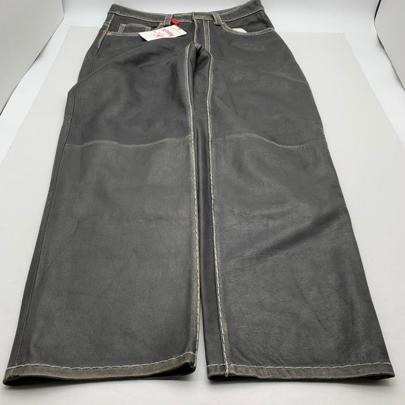 【中古美品】【メンズ】 SUPREME シュプリーム×TRUE RELIGION トゥルーレリジョン LOOSE FIT LEATHER PANT ルーズ フィット レザー パンツ 149-260913-nm-08-fuzh サイズ：34 カラー：ブラック（グレー系） 万代Net店