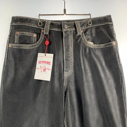 【中古美品】【メンズ】 SUPREME シュプリーム×TRUE RELIGION トゥルーレリジョン LOOSE FIT LEATHER PANT ルーズ フィット レザー パンツ 149-260913-nm-08-fuzh サイズ：34 カラー：ブラック（グレー系） 万代Net店