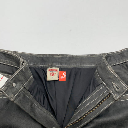 【中古美品】【メンズ】 SUPREME シュプリーム×TRUE RELIGION トゥルーレリジョン LOOSE FIT LEATHER PANT ルーズ フィット レザー パンツ 149-260913-nm-08-fuzh サイズ：34 カラー：ブラック（グレー系） 万代Net店