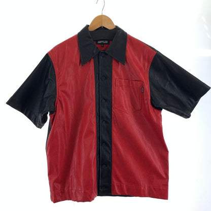 【中古品】【メンズ】 SUPPLIER サプライヤー レザーシャツ 半袖シャツ RED.BLACK/SIZE:XL 半袖 ※襟首汚れあり 142-260917-io-26-fuzh カラー：ブラックレッド 万代Net店