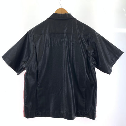 【中古品】【メンズ】 SUPPLIER サプライヤー レザーシャツ 半袖シャツ RED.BLACK/SIZE:XL 半袖 ※襟首汚れあり 142-260917-io-26-fuzh カラー：ブラックレッド 万代Net店