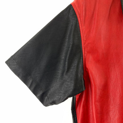 【中古品】【メンズ】 SUPPLIER サプライヤー レザーシャツ 半袖シャツ RED.BLACK/SIZE:XL 半袖 ※襟首汚れあり 142-260917-io-26-fuzh カラー：ブラックレッド 万代Net店