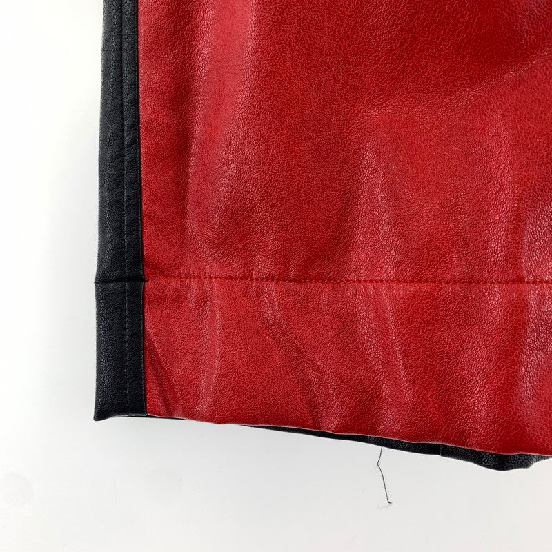 【中古品】【メンズ】 SUPPLIER サプライヤー レザーシャツ 半袖シャツ RED.BLACK/SIZE:XL 半袖 ※襟首汚れあり 142-260917-io-26-fuzh カラー：ブラックレッド 万代Net店