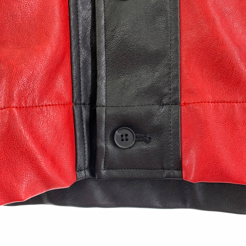 【中古品】【メンズ】 SUPPLIER サプライヤー レザーシャツ 半袖シャツ RED.BLACK/SIZE:XL 半袖 ※襟首汚れあり 142-260917-io-26-fuzh カラー：ブラックレッド 万代Net店