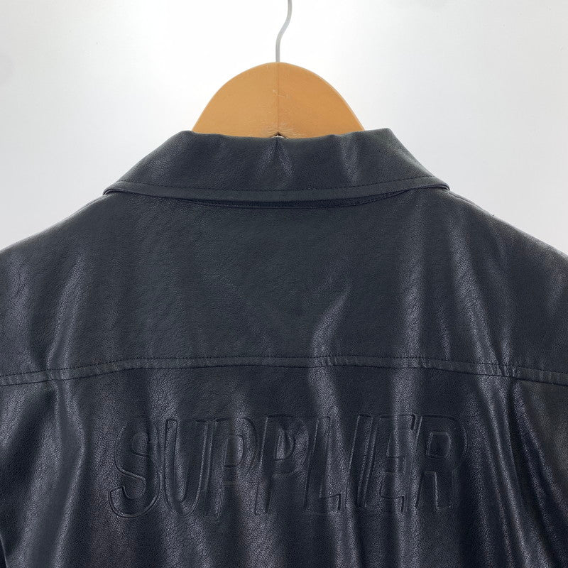 【中古品】【メンズ】 SUPPLIER サプライヤー レザーシャツ 半袖シャツ RED.BLACK/SIZE:XL 半袖 ※襟首汚れあり 142-260917-io-26-fuzh カラー：ブラックレッド 万代Net店