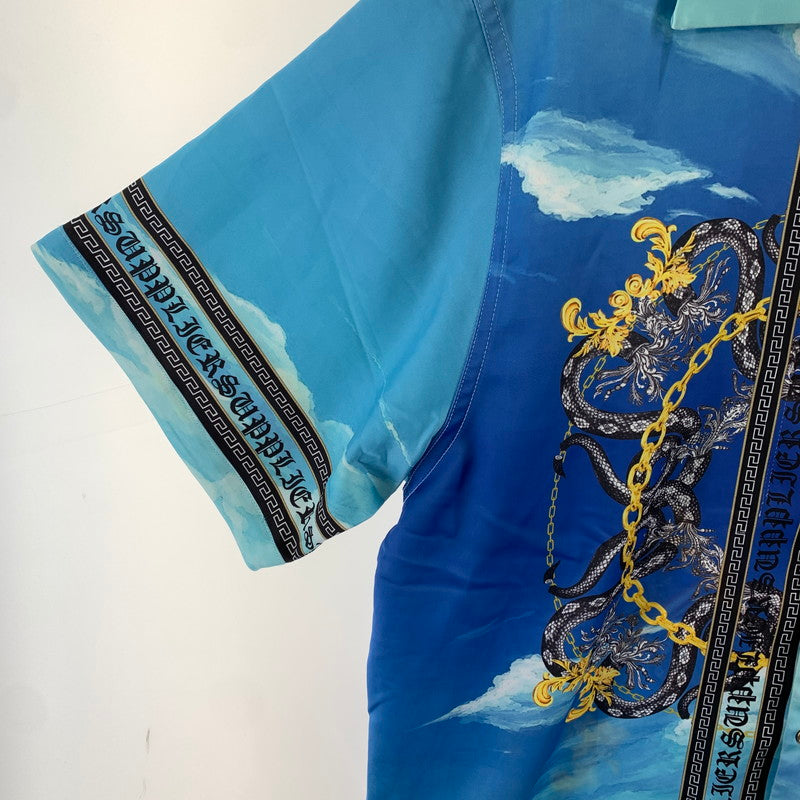 【中古品】【メンズ】 SUPPLIER サプライヤー BAROQUE CROSS SHIRT バロッククロスシャツ 半袖シャツ BLUE/SIZE:L ※汚れ・ひっかけ有 142-260917-io-28-fuzh カラー：ブルー 万代Net店