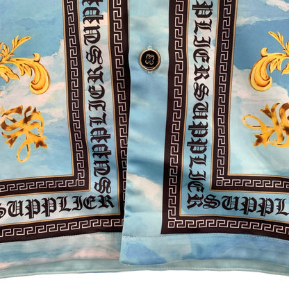 【中古品】【メンズ】 SUPPLIER サプライヤー BAROQUE CROSS SHIRT バロッククロスシャツ 半袖シャツ BLUE/SIZE:L ※汚れ・ひっかけ有 142-260917-io-28-fuzh カラー：ブルー 万代Net店