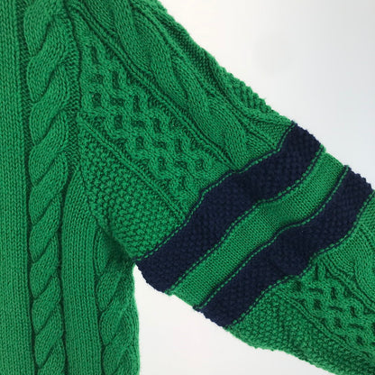 【中古品】【レディース】 POLO RALPH LAUREN ポロ・ラルフローレン コットンクリケットセーター GREEN.BLUE SIZE:S 170-260917-io-11-fuzh カラー：グリーンブルー 万代Net店