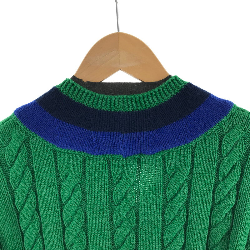【中古品】【レディース】 POLO RALPH LAUREN ポロ・ラルフローレン コットンクリケットセーター GREEN.BLUE SIZE:S 170-260917-io-11-fuzh カラー：グリーンブルー 万代Net店