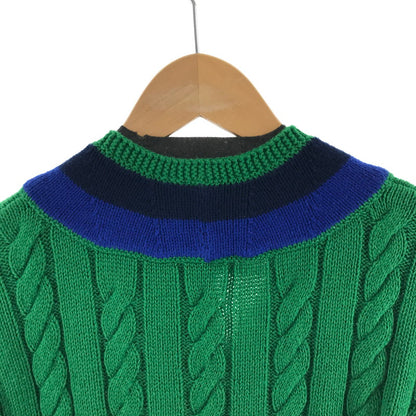 【中古品】【レディース】 POLO RALPH LAUREN ポロ・ラルフローレン コットンクリケットセーター GREEN.BLUE SIZE:S 170-260917-io-11-fuzh カラー：グリーンブルー 万代Net店