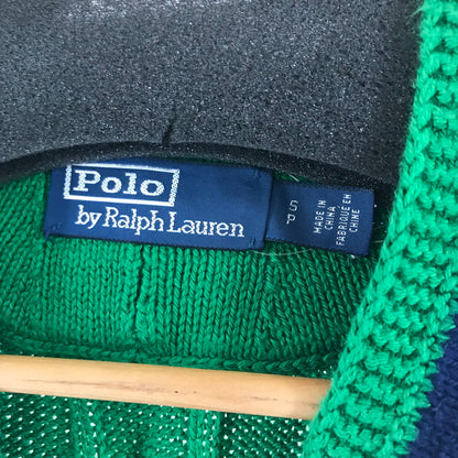 【中古品】【レディース】 POLO RALPH LAUREN ポロ・ラルフローレン コットンクリケットセーター GREEN.BLUE SIZE:S 170-260917-io-11-fuzh カラー：グリーンブルー 万代Net店