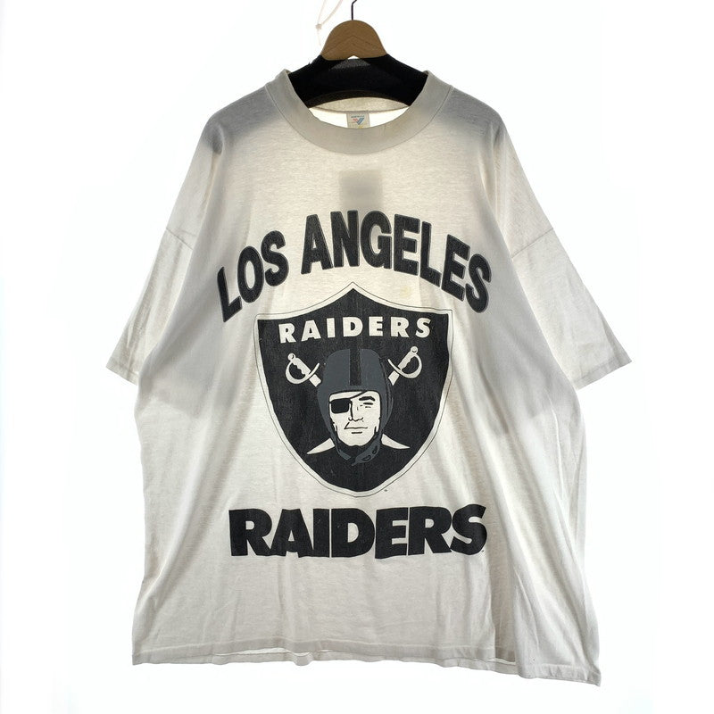 【中古品】【メンズ】 LOS ANGELES RAIDERS SS TEE ロサンゼルス・レイダース 90s 90年代 半袖Tシャツ 古着 145-260927-gm-44-fuzh サイズ：不明 カラー：ホワイト 万代Net店
