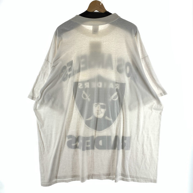 【中古品】【メンズ】 LOS ANGELES RAIDERS SS TEE ロサンゼルス・レイダース 90s 90年代 半袖Tシャツ 古着 145-260927-gm-44-fuzh サイズ：不明 カラー：ホワイト 万代Net店