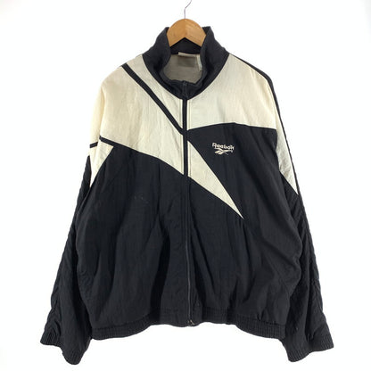 【中古品】【メンズ】 REEBOK リーボック NYLON JACKET ナイロンジャケット ブルゾン 古着 145-261018-gm-17-fuzh サイズ：L カラー：ブラック ホワイト 万代Net店