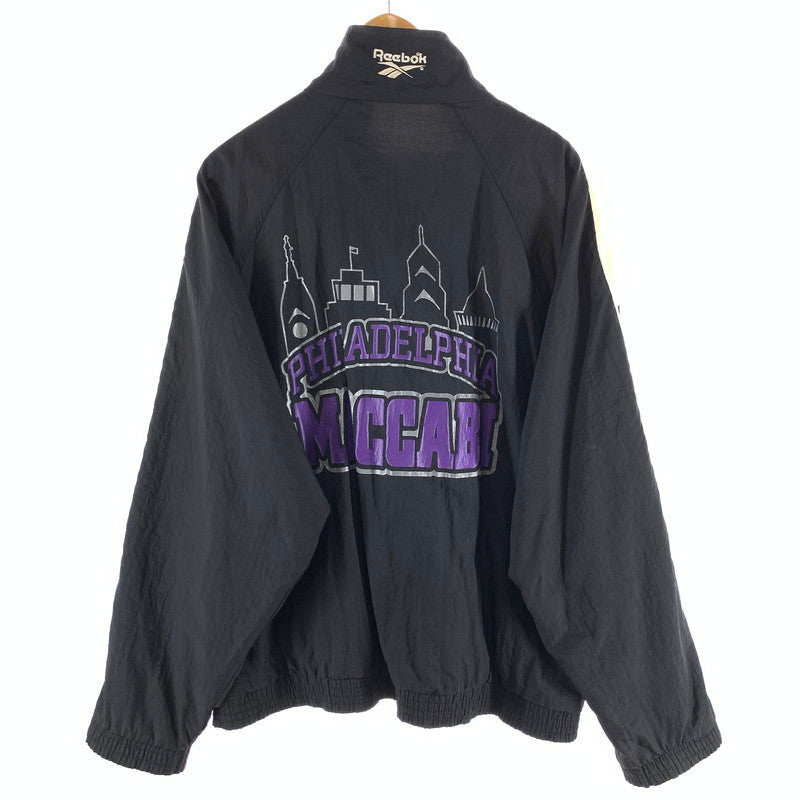 【中古品】【メンズ】 REEBOK リーボック NYLON JACKET ナイロンジャケット ブルゾン 古着 145-261018-gm-17-fuzh サイズ：L カラー：ブラック ホワイト 万代Net店