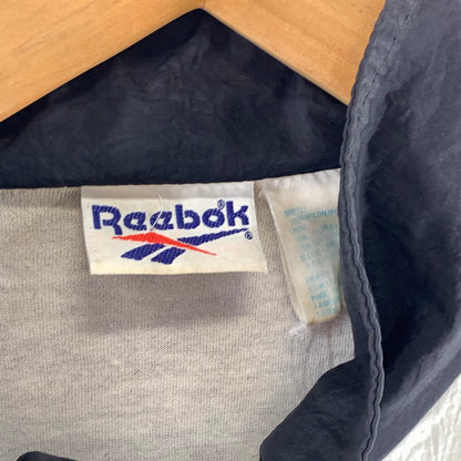 【中古品】【メンズ】 REEBOK リーボック NYLON JACKET ナイロンジャケット ブルゾン 古着 145-261018-gm-17-fuzh サイズ：L カラー：ブラック ホワイト 万代Net店