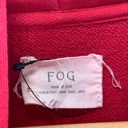 【中古品】【メンズ】 FOG FEAR OF GOD フィアオブゴッド 半袖スウェットパーカー トップス ブランド 古着 142-260921-gm-05-fuzh サイズ：L カラー：レッド 万代Net店