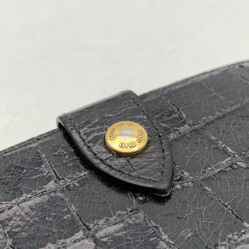 【中古品】【メンズ】 MIU MIU ミュウ ミュウ 2つ折り 財布 財布 ウォレット 181-260809-hi-17-fuzh カラー：ブラック 万代Net店