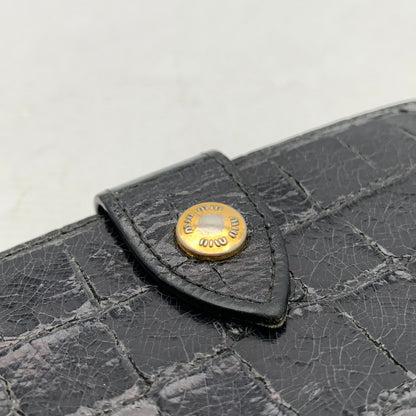 【中古品】【メンズ】 MIU MIU ミュウ ミュウ 2つ折り 財布 財布 ウォレット 181-260809-hi-17-fuzh カラー：ブラック 万代Net店