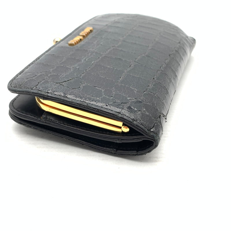 【中古品】【メンズ】 MIU MIU ミュウ ミュウ 2つ折り 財布 財布 ウォレット 181-260809-hi-17-fuzh カラー：ブラック 万代Net店