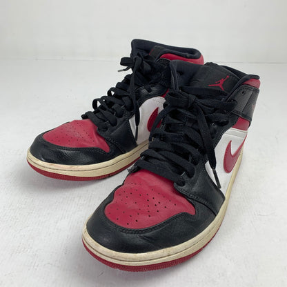 【中古品】【メンズ】 NIKE ナイキ 554724-066 AIR JORDAN 1 MID "NOBLE RED" エアジョーダン 1 ミッド スニーカー 靴 160-260928-mh-18-fuzh サイズ：26.5cm カラー：レッド・ブラック 万代Net店