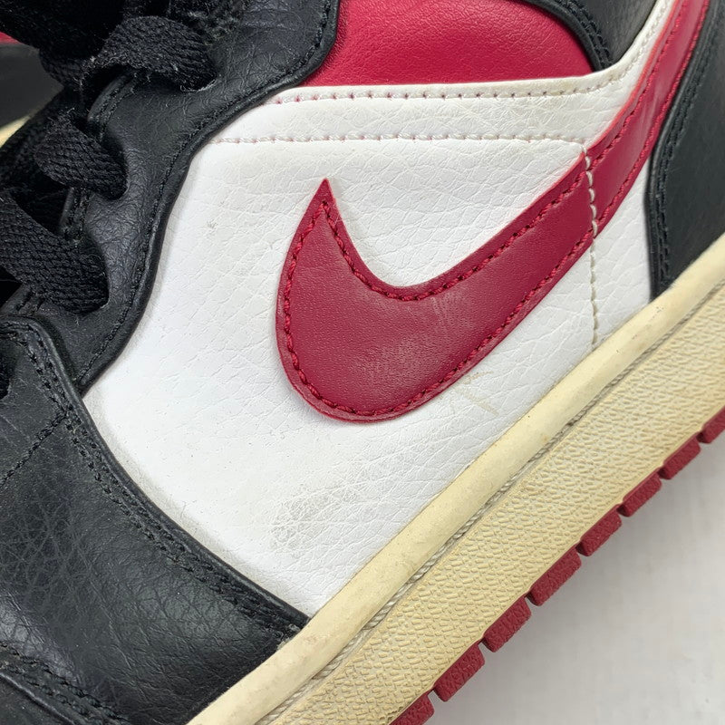 【中古品】【メンズ】 NIKE ナイキ 554724-066 AIR JORDAN 1 MID "NOBLE RED" エアジョーダン 1 ミッド スニーカー 靴 160-260928-mh-18-fuzh サイズ：26.5cm カラー：レッド・ブラック 万代Net店