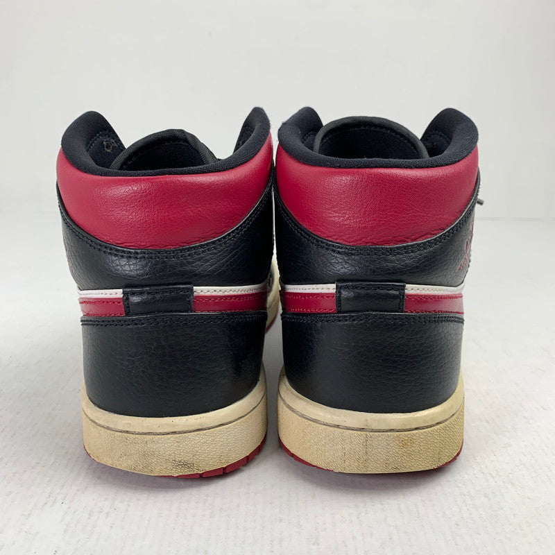 【中古品】【メンズ】 NIKE ナイキ 554724-066 AIR JORDAN 1 MID "NOBLE RED" エアジョーダン 1 ミッド スニーカー 靴 160-260928-mh-18-fuzh サイズ：26.5cm カラー：レッド・ブラック 万代Net店