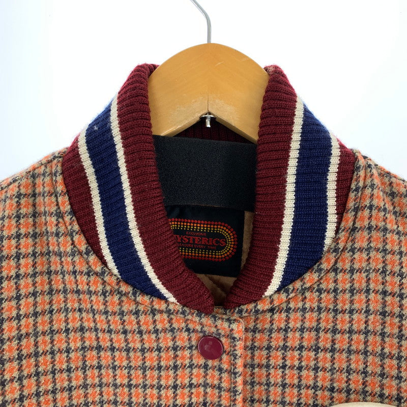 【中古品】【レディース】 HYSTERIC GLAMOUR ヒステリックグラマー スタジャン ORANGE.チェックSIZE:F 90年代 ※毛玉.使用感有 169-260925-ky-11-fuzh 万代Net店