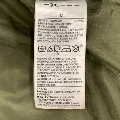 【中古品】【メンズ】 GAP ギャップ ダウンジャケット アウター ブランド 古着 147-260920-gm-11-fuzh サイズ：M カラー：グリーン 万代Net店